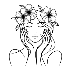 Woman and flower