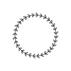 round laurel wreath frame