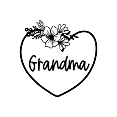 grandma floral heart frame