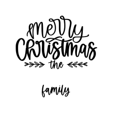 Merry Christmas family monogram round design