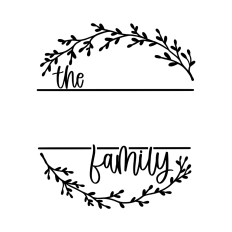 Family name wreath circle monogram