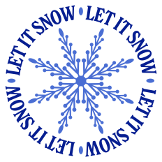 Let it Snow Snowflake Winter Sentiment Medallion 