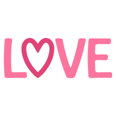 LOVE Word for Valentine's Day