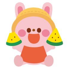 rabbit eating watermelon