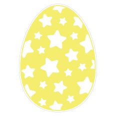 Yellow Easter Egg with Stars Sticker