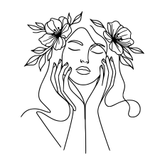 Woman and flower