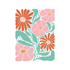 Retro abstract flowers