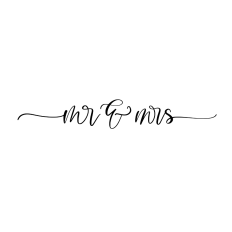 Mr and Mrs hand lettered with flourishes