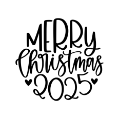 Merry Christmas 2025 round ornament design