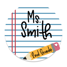 Round Teacher Sign