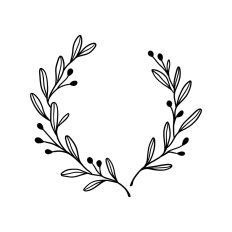 olive branches circle wreath frame