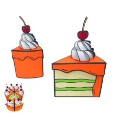 Cartoon Cake - 8 Slices of cake Box
