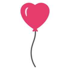 Pink Heart Balloon Sticker for Valentine's Day