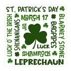St. Patrick's Day Word Collage Sticker