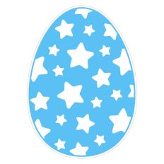 Turquoise Easter Egg with Stars Sticker