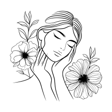Woman and flower