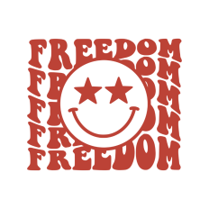 Freedom groovy smiley face 4th of July design