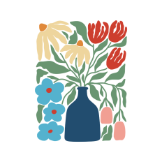 Retro abstract flowers