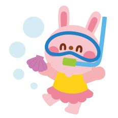 rabbit with underwater glasses