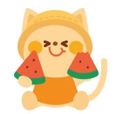 cat eating watermelon