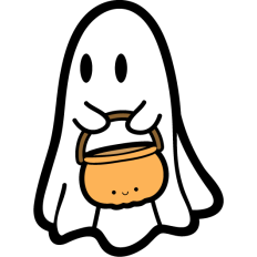 ghost with pumpkin bucket