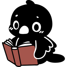 cute simple reading crow