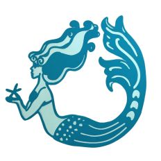 Swimming Mermaid with Starfish SVG Regular Cut File Layered Paper or Vinyl 