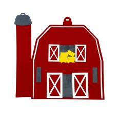 Folk Art Barn With Grain Silo Americana Village Layered Cut File SVG