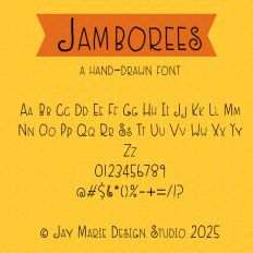 Jamborees A Fun, Hand Drawn Font, Lettering, Typeface