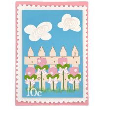 Tulip Garden Postage Stamp Layered 3D Card