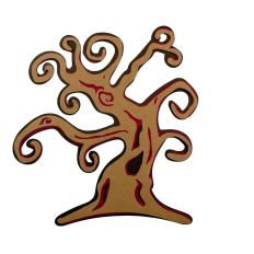 Haunted Hollow Tree Spooky Crooked Oak Layered 3D