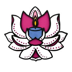 Pink Lotus Flower with Candle Layered 3D Paper Cut