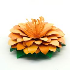 Layered Orange Dahlia Paper Flower 3D Cut File Summer floral SVG 