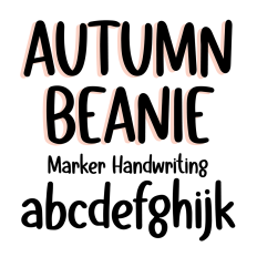 BFC Autumn Beanie Marker Brush Planner Cute Handwriting Font