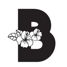 Letter B with Hibiscus Flowers