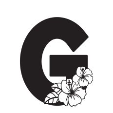 Letter G with Hibiscus Flowers