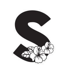 Letter S with Hibiscus Flowers