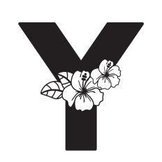 Letter Y with Hibiscus Flowers
