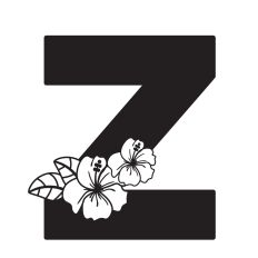 Letter Z with Hibiscus Flowers
