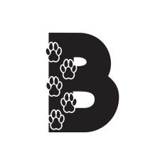 Letter B with paw prints