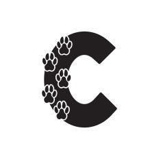 Letter C with paw prints