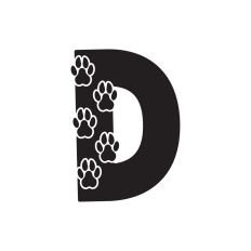Letter D with paw prints
