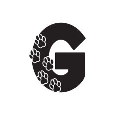 Letter G with paw print