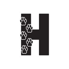 Letter H with paw prints
