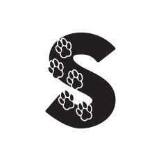 Letter S with paw prints