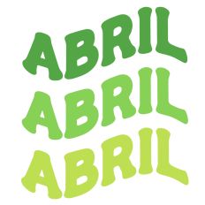Abril April Spanish Retro Wavy Layered Word