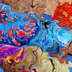 Abstract Colorful Swirl Pattern Fillable Shape Background