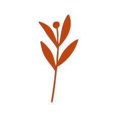 Leaf Stem with Floral Bud Silhouette