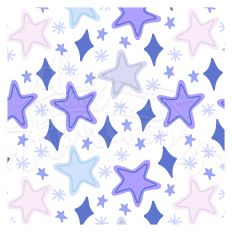 Purple Stars Hand drawn Seamless Pattern