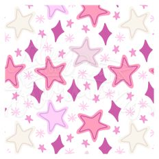 Pink Stars Pattern - Hand Drawn Seamless Design